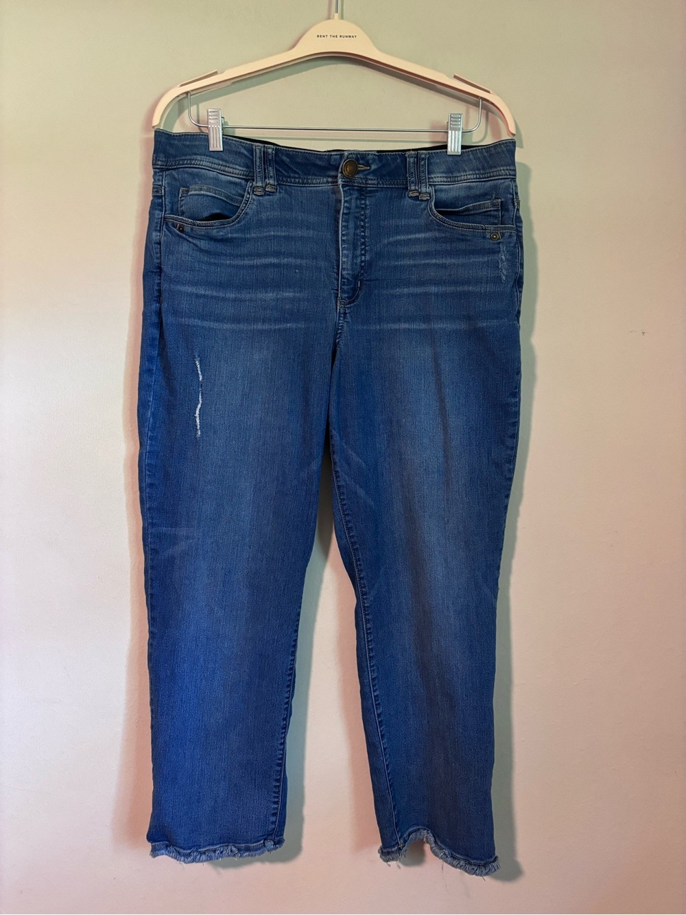 DEMOCRACY 👖 “Ab” technology Classic Blue Slightly Distressed Women’s Jeans - 16